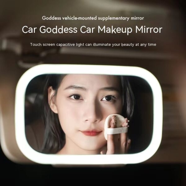 Car makeup mirror with LED lights - Image 6